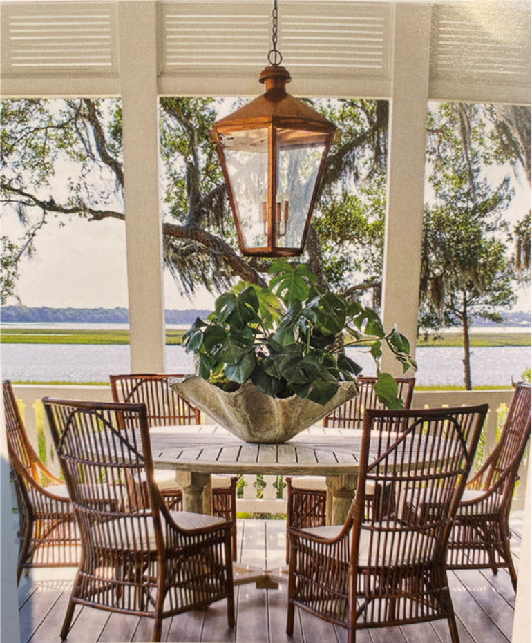 Custom Biloxi Chain hung pendant lantern. Please see optional mounting brackets.