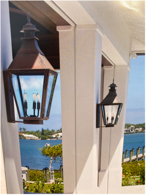 St. James Chesapeake Copper Lantern With Top Curl