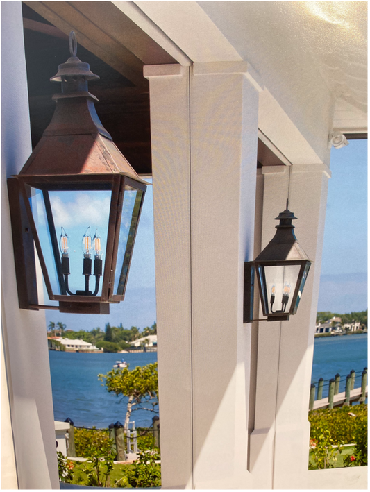 Outdoor Gas Electric Copper Lantern Kitchen Island Pendant Ceiling Light Fixture Chandelier Entryway Patio Light