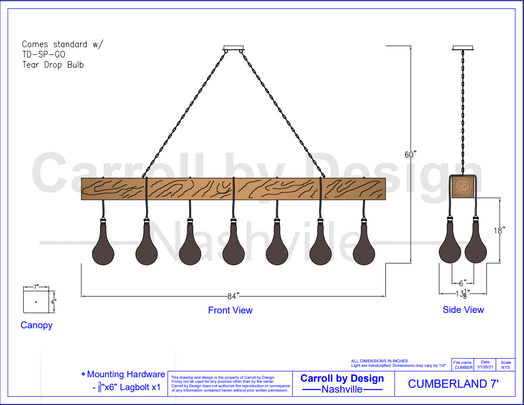 Carroll by Design Cumberland Wood Beam Chandelier
