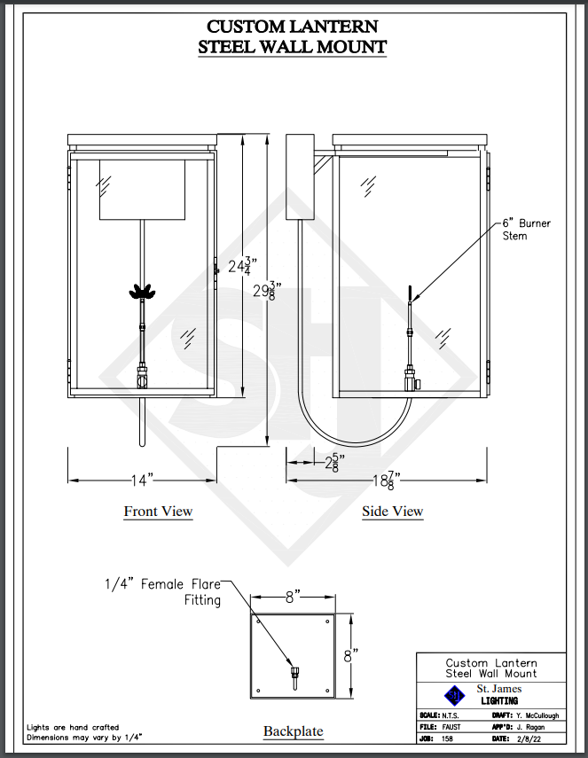 Line Drawings St. James Frisco Lantern