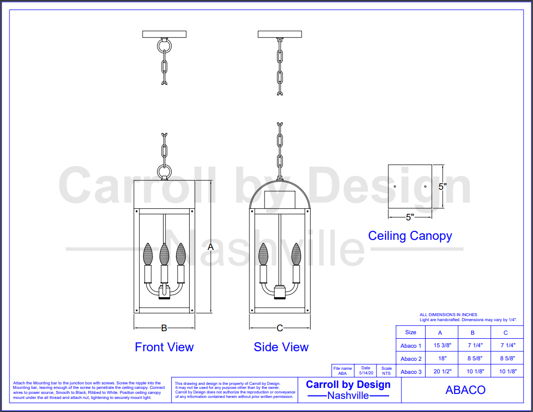 Carroll by Design Abaco Copper Lantern