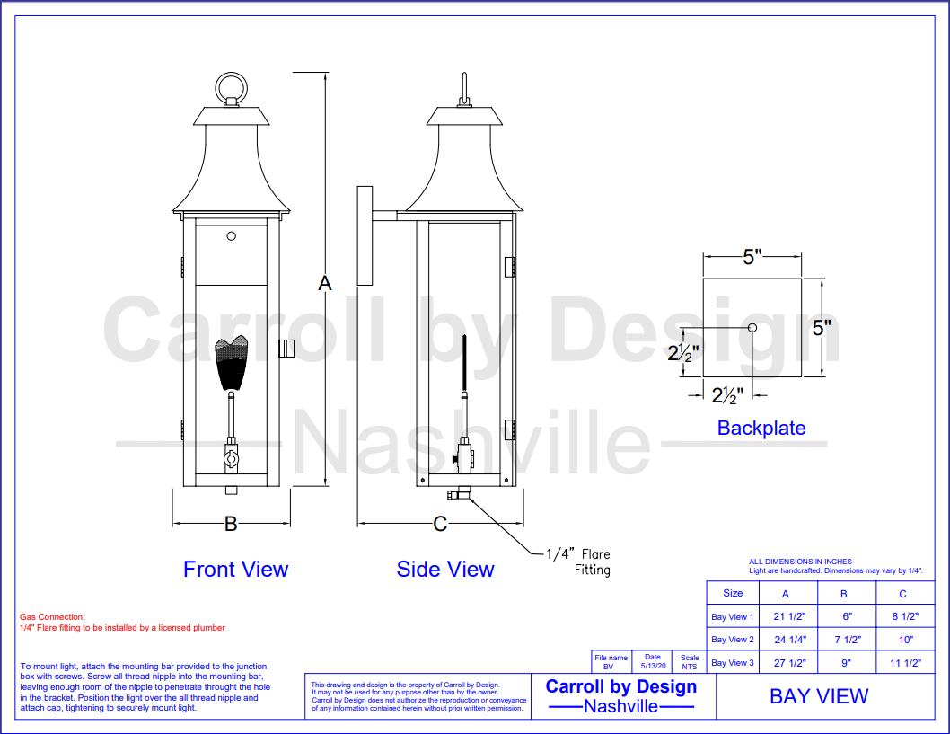 Carroll by Design Bay View Copper Lantern