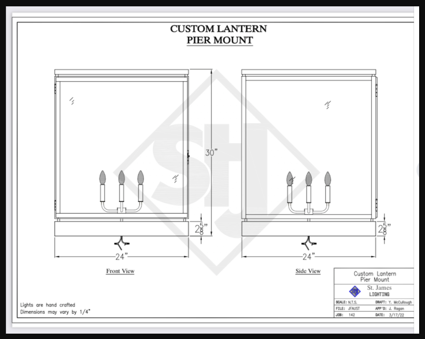 Line Drawings St. James Frisco Lantern