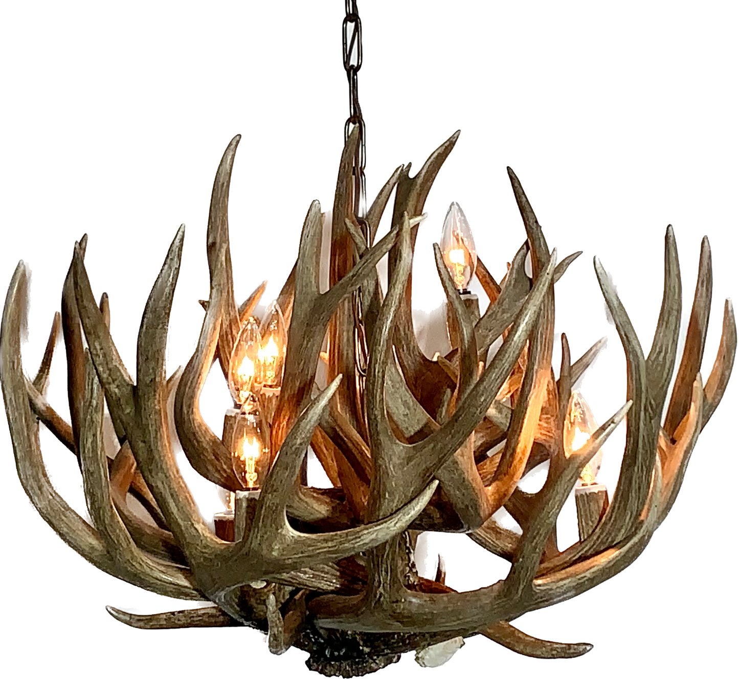 Badlands Real Deer Antler Chandelier 30"W, 18"T