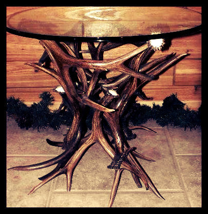 Mule Deer Antler End Table