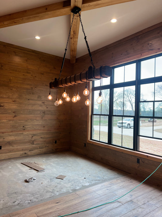 WOOD BEAM CHANDELIER
