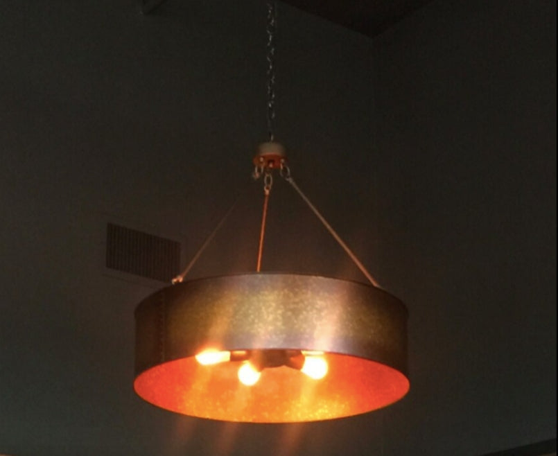 The Half Moon Bay Copper Drum Chandelier Pendant Light Custom Design