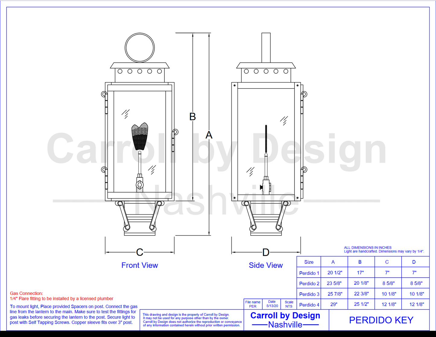 In Stock - Perdido Key Copper Lantern