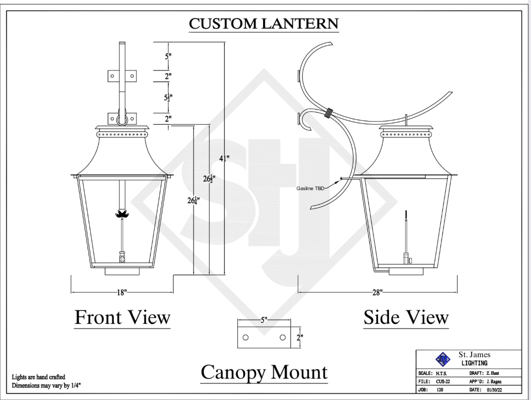 St. James Gallipoli Outdoor Copper Lantern