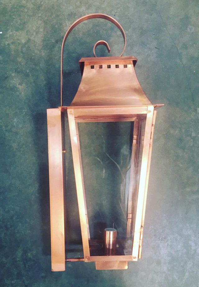St. James Wood Dale Copper Lantern With Top Curl