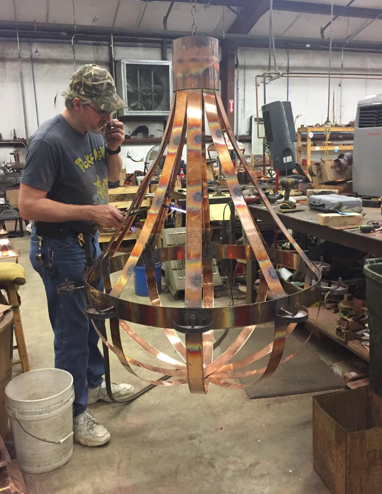 St. James Tear Drop Copper Chandelier