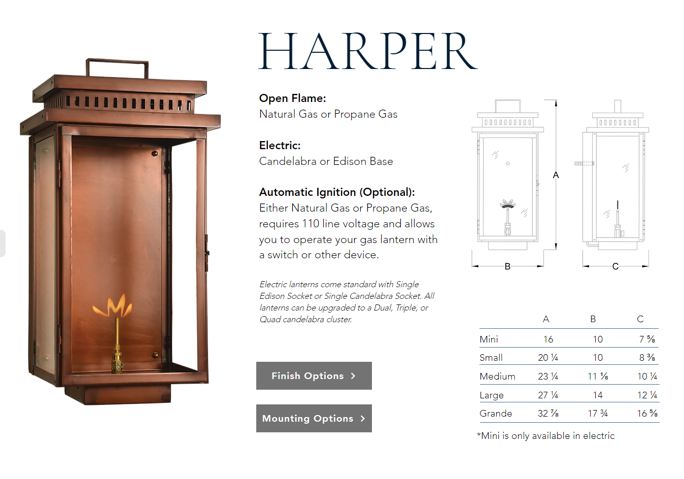St. James Harper Copper Lantern