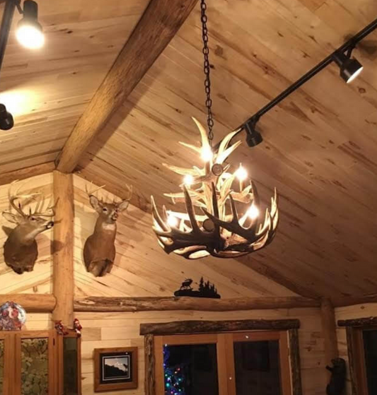 Onalaska Faux Deer Antler Chandelier 24"W 25"T