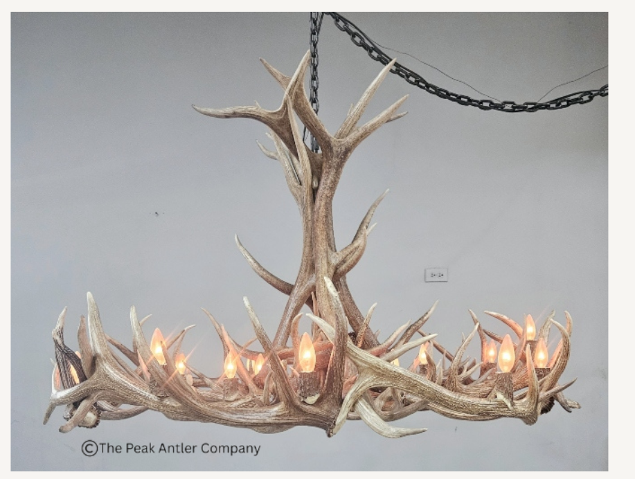 The Mt. Jefferson Elk & Mule Deer Antler Chandelier
