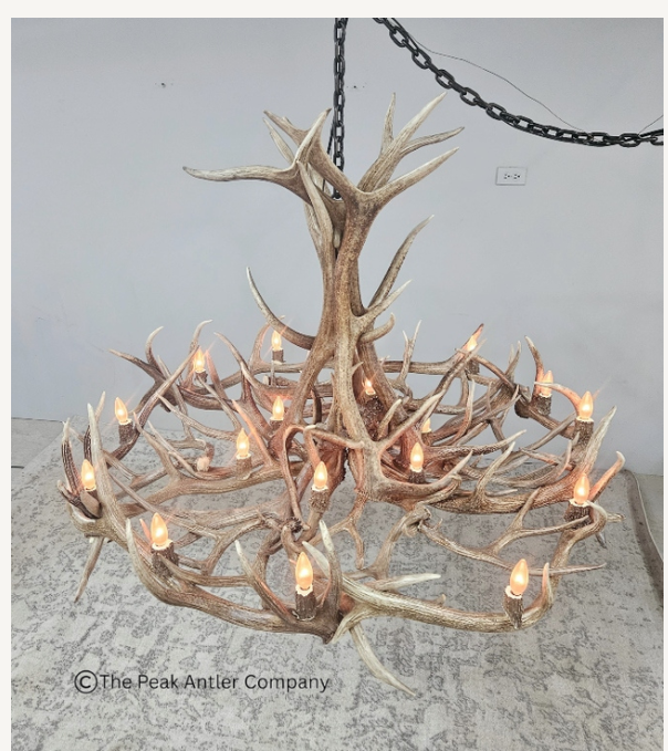 The Mt. Jefferson Elk & Mule Deer Antler Chandelier