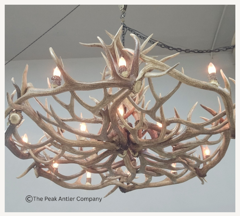 The Mt. Jefferson Elk & Mule Deer Antler Chandelier