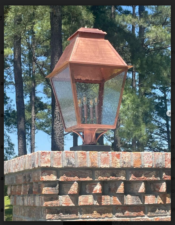 St. James Natchez Copper Lantern