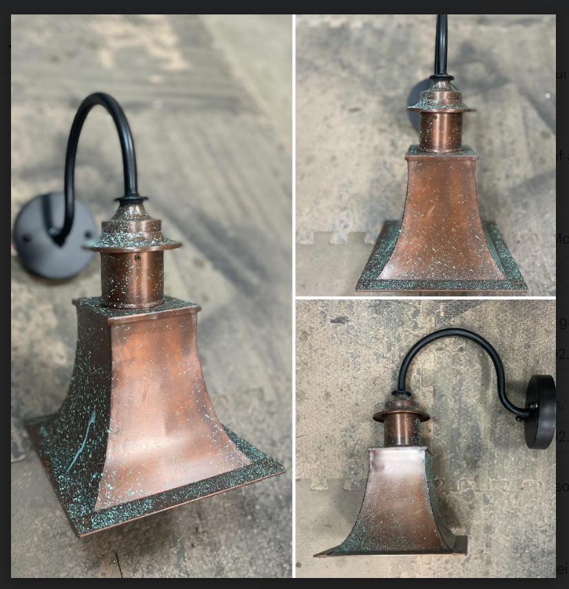 St. James Madison Copper Wall Sconce Custom Design