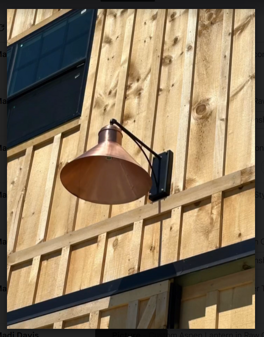 St. James Barn Shade Copper Wall Sconce Custom Design