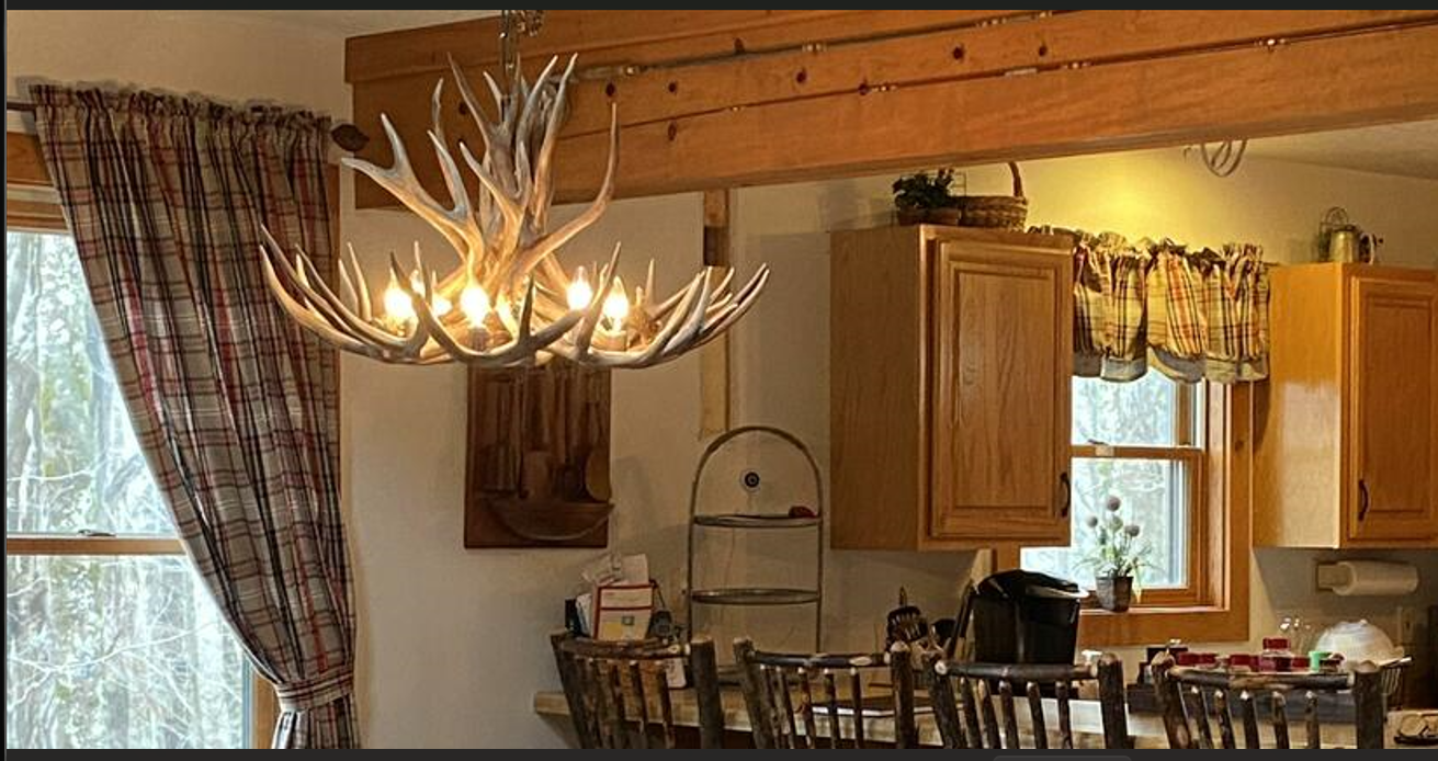 Yosemite Deer Antler Chandelier, 8 Lights