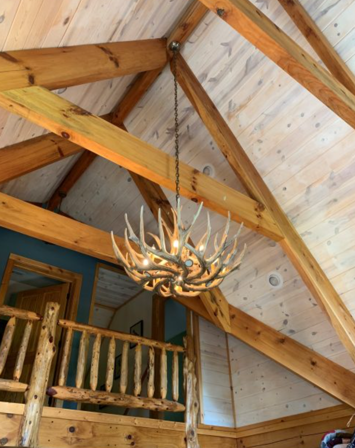 Casper Faux Deer Antler Chandelier, 37"W x 22"T