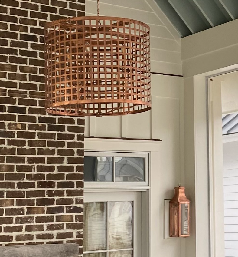 St. James Copper Basket Chandelier Custom Design