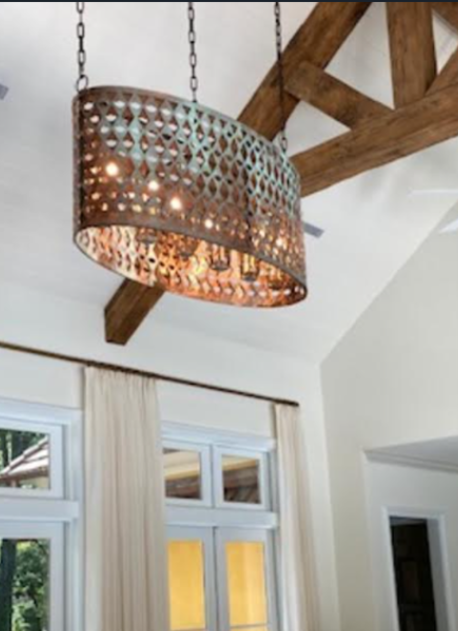 St. James Copper Basket Chandelier Custom Design