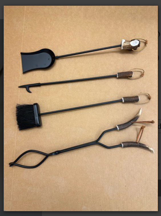 DEER ANTLER FIREPLACE TOOL SET