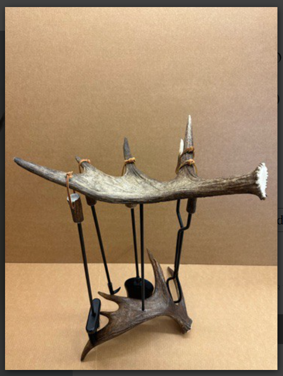 DEER ANTLER FIREPLACE TOOL SET