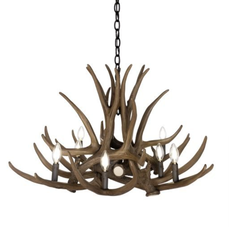 Boise Faux Deer Antler Chandelier, 36"W x 21"T