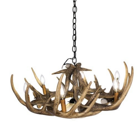 Meadow Valley Faux Deer Antler Chandelier, 32"W x 11"T