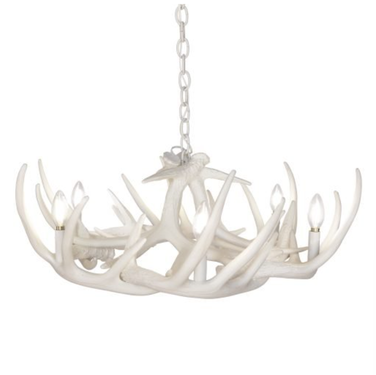 Meadow Valley Faux Deer Antler Chandelier, 32"W x 11"T