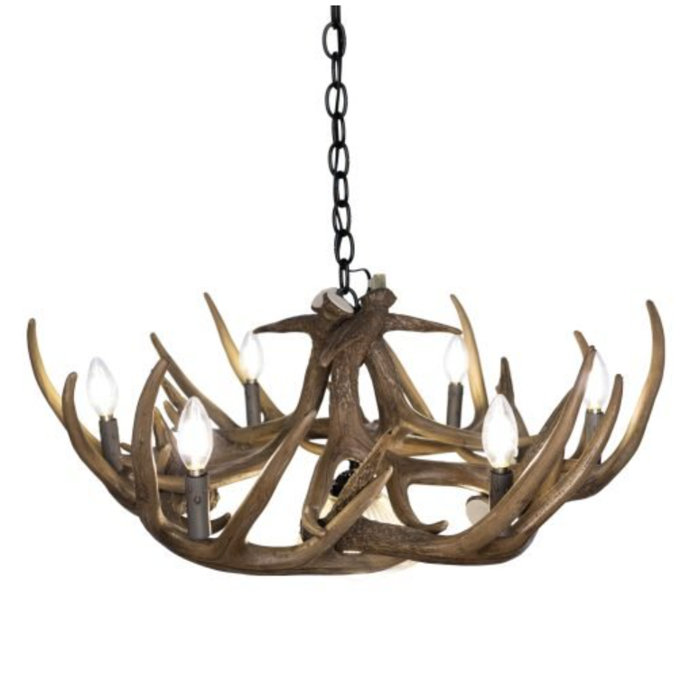 Meadow Valley Faux Deer Antler Chandelier, 32"W x 11"T