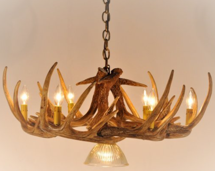 Meadow Valley Faux Deer Antler Chandelier, 32"W x 11"T