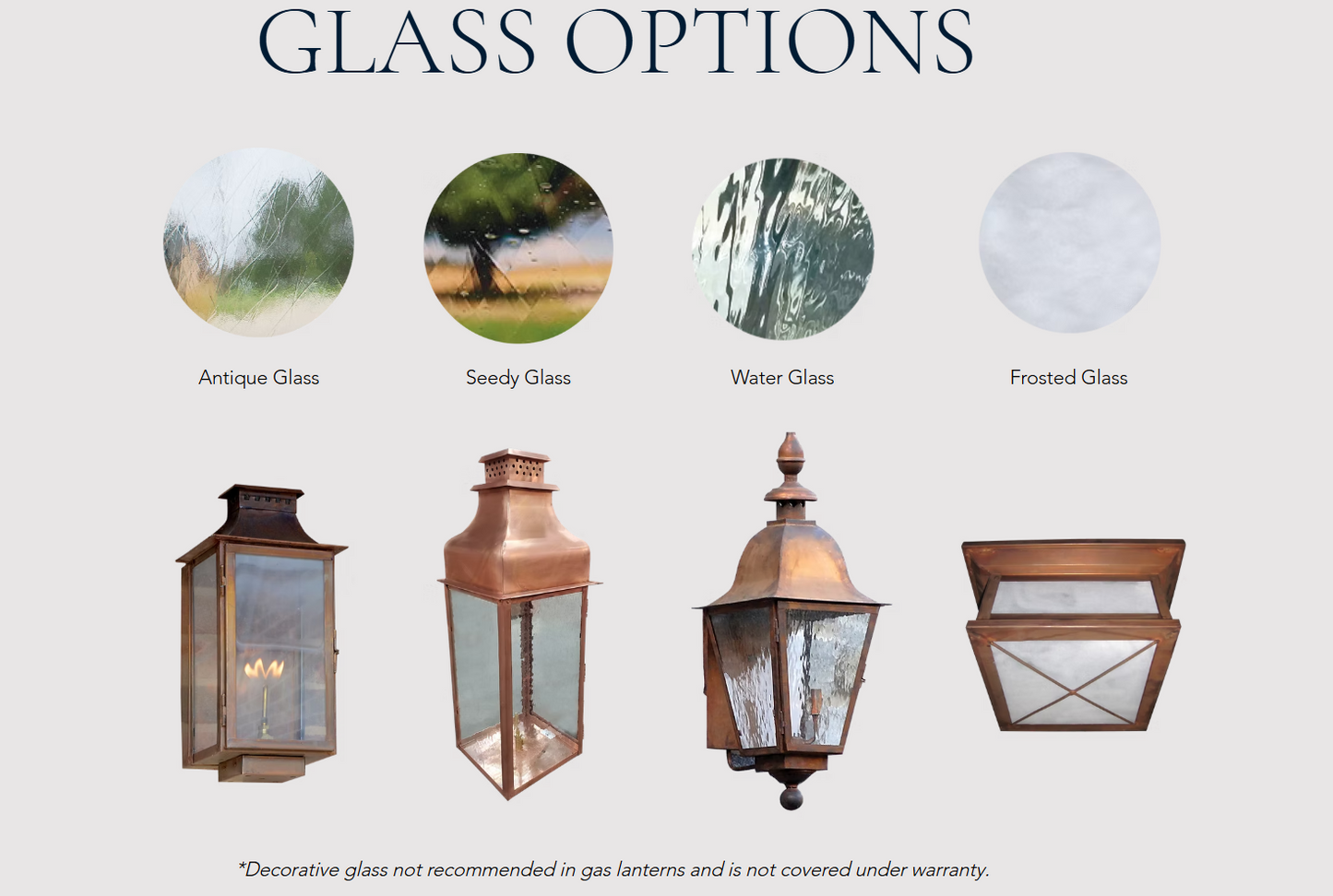 Glass Options (Lanterns Shown Are Not Included)