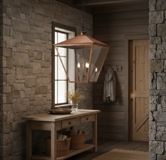 St. James Gallio Copper Lantern Pendant Light Custom Design