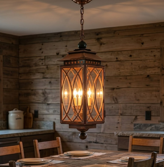St. James Lafayette Copper Lantern Pendant Light Custom Design
