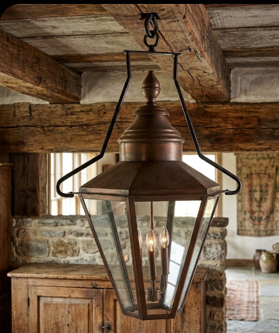 The Malaya Copper Lantern Kitchen Island Pendant Light Custom Design