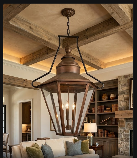 The Malaya Copper Lantern Kitchen Island Pendant Light Custom Design