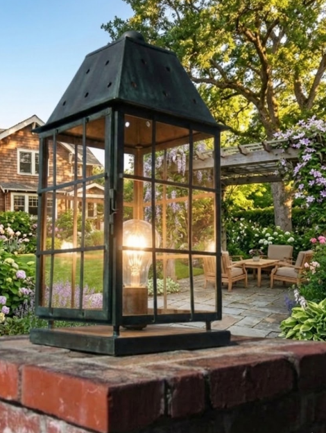 The Egg Harbor Lighthouse Coastal Nautical Lantern Custom Design