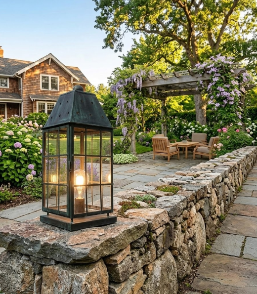 The Egg Harbor Lighthouse Coastal Nautical Lantern Custom Design