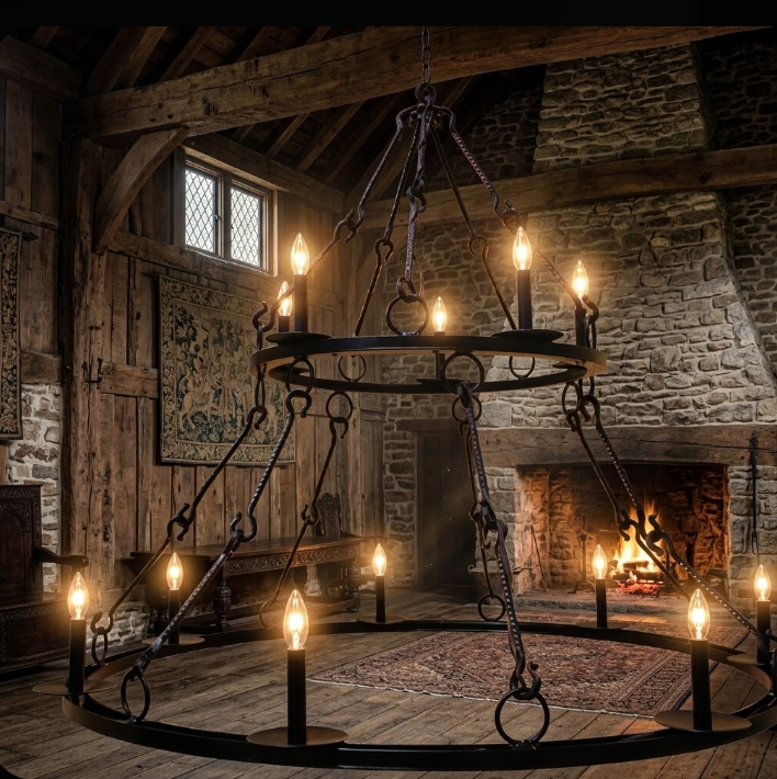 St. James King Arthur Steel Chandelier Pendant Light Custom Design