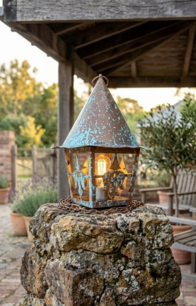 The Ginger Bread House Copper Lantern Pendant Light