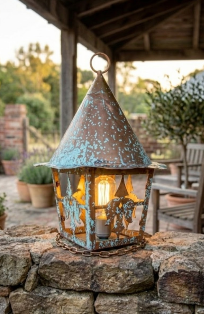 The Ginger Bread House Copper Lantern Pendant Light