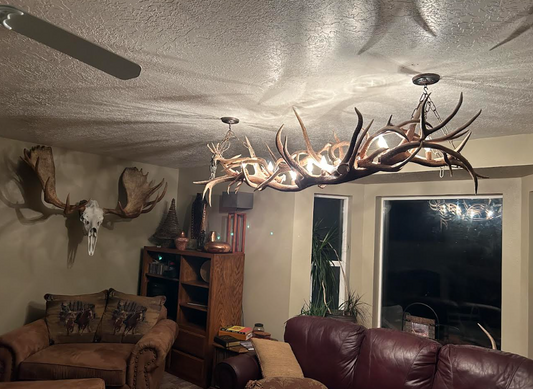 The Whiskey River Elk & Deer Antler Chandelier