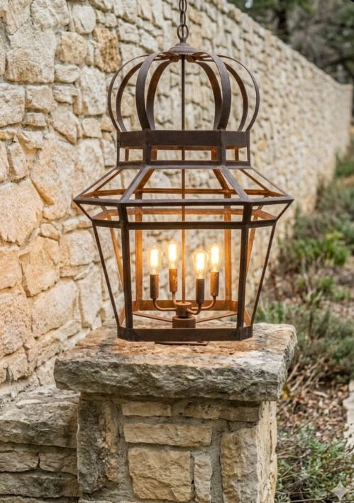 The Mizner Copper Chandelier Pendant Light Custom Design