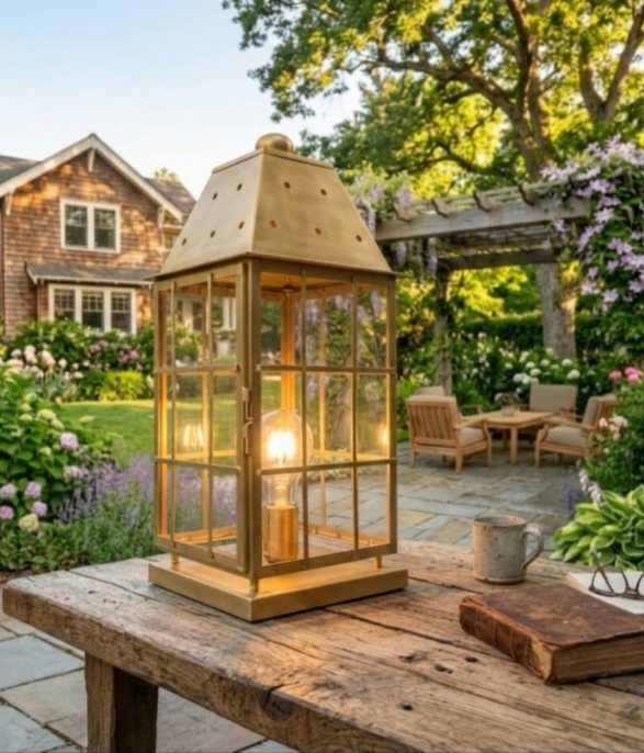 The Egg Harbor Lighthouse Coastal Nautical Lantern Custom Design