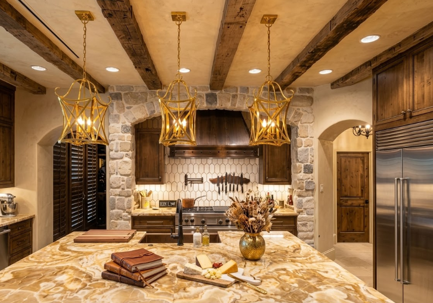 St. James Versailles Copper Chandelier Kitchen Island Pendant Light