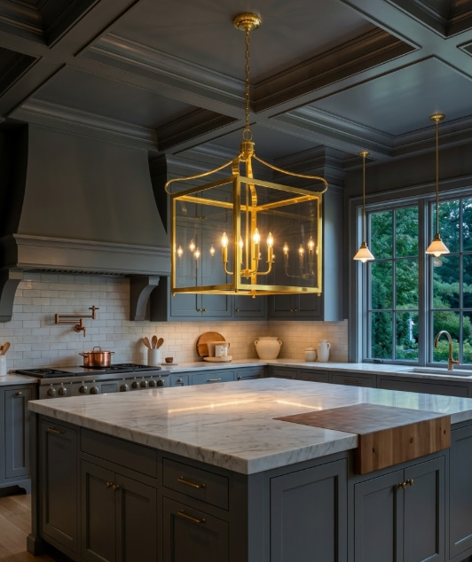 St. James Belgian Cage Chandelier Kitchen Island Pendant Light